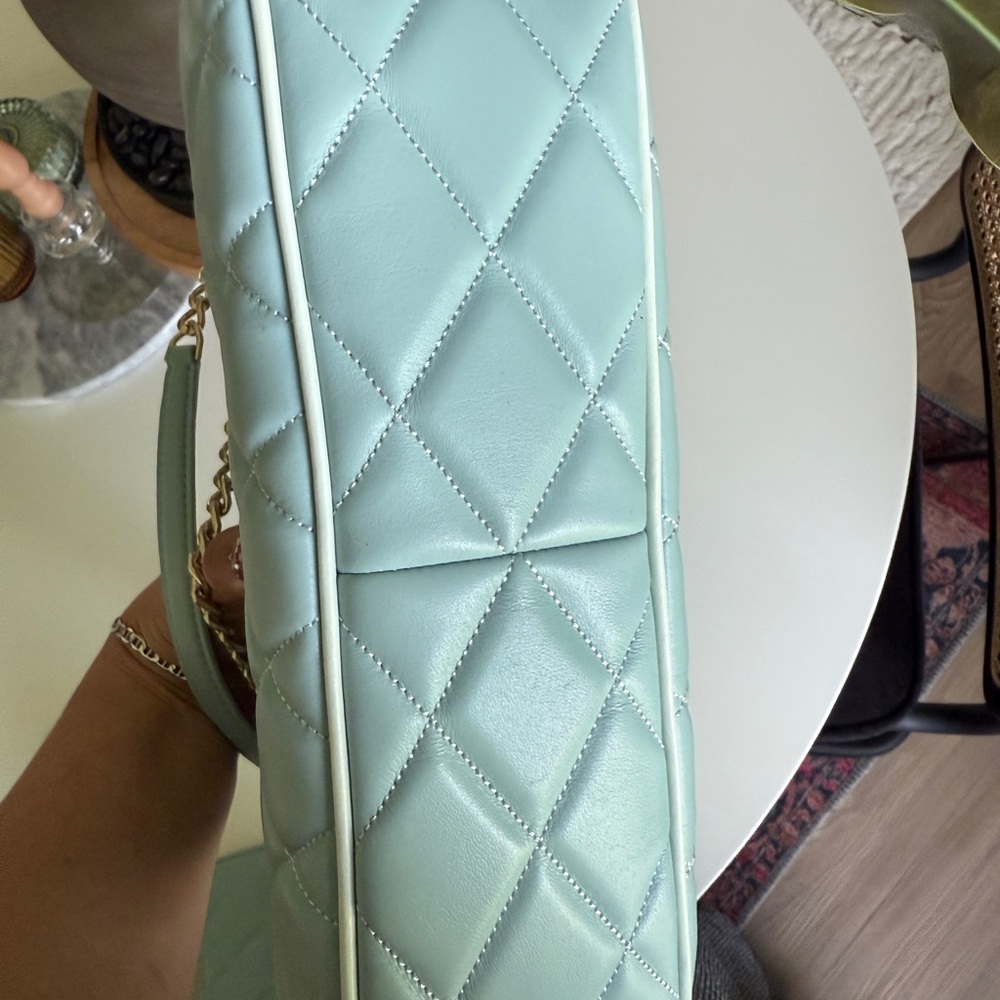 Kate Spade Blue and Gold Quilted Shoulder Bag - Picture 5 of 8